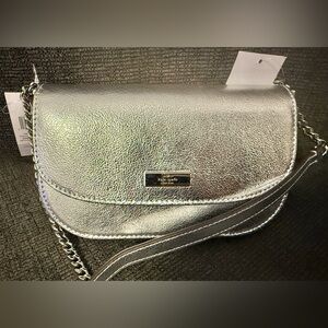 Kate Spade Metallic Silver Crossbody Bag